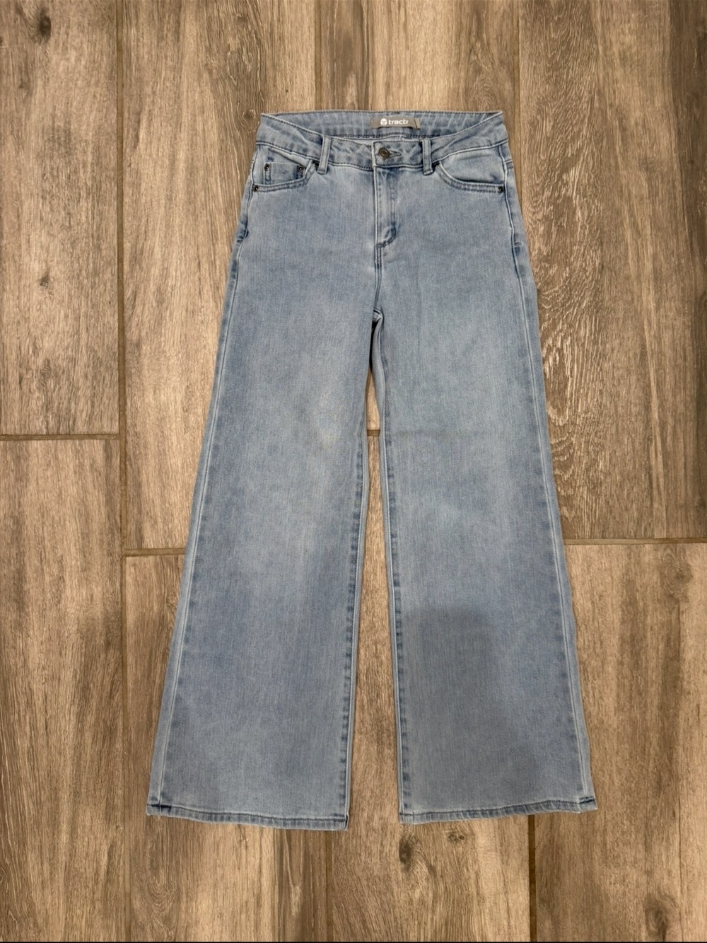 Tractr Light Blue Wide-Leg Denim Jeans